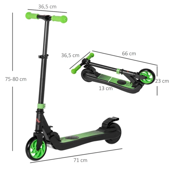 E scooter elektrische scooter 120w motor 6 km bereik max. 8 km/u elektrische step belasting tot 50kg, e step voor vanaf 6 jaar groen+wit 4