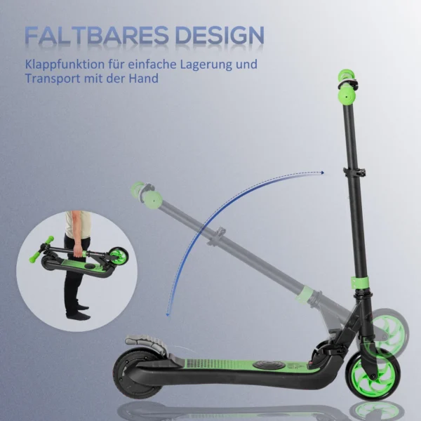 E scooter elektrische scooter 120w motor 6 km bereik max. 8 km/u elektrische step belasting tot 50kg, e step voor vanaf 6 jaar groen+wit 7