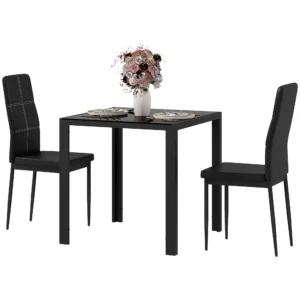 Eetgroep eettafel met 4 stoelen ruimtebesparende eetkamergroep zitgroep keukentafel set voor eetkamer, keuken zwart 1