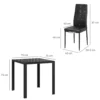 Eetgroep eettafel met 4 stoelen ruimtebesparende eetkamergroep zitgroep keukentafel set voor eetkamer, keuken zwart 4