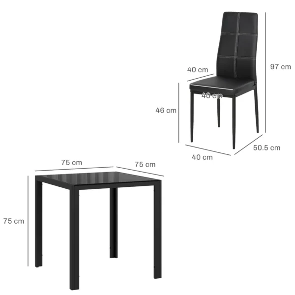 Eetgroep eettafel met 4 stoelen ruimtebesparende eetkamergroep zitgroep keukentafel set voor eetkamer, keuken zwart 4