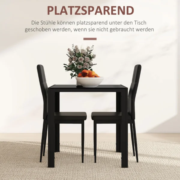 Eetgroep eettafel met 4 stoelen ruimtebesparende eetkamergroep zitgroep keukentafel set voor eetkamer, keuken zwart 5