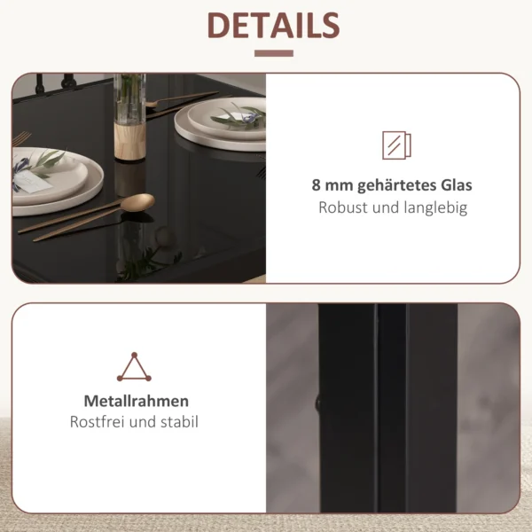Eetgroep eettafel met 4 stoelen ruimtebesparende eetkamergroep zitgroep keukentafel set voor eetkamer, keuken zwart 7