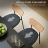Eetkamerstoelen 2 delige set keukenstoel met rugleuning, linnenlook, stoelen zonder armleuningen, gestoffeerde stoel met stalen poten, woonkamerstoel voor eettafel, grijs 8