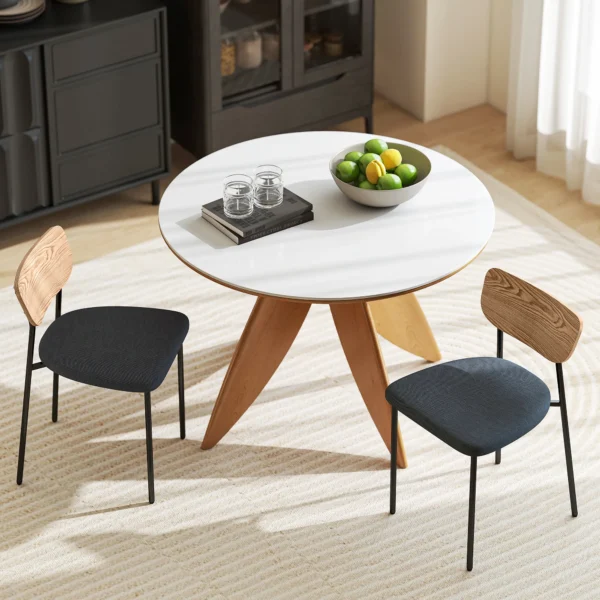 Eetkamerstoelen 2 delige set keukenstoel met rugleuning, linnenlook, stoelen zonder armleuningen, gestoffeerde stoel met stalen poten, woonkamerstoel voor eettafel, grijs 9