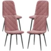 Eetkamerstoelen 4 delige set keukenstoel met rugleuning, fluweel look, fauteuil gestoffeerde stoel met stalen poten, stoelen, woonkamerstoel voor eettafel, roze 1