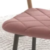 Eetkamerstoelen 4 delige set keukenstoel met rugleuning, fluweel look, fauteuil gestoffeerde stoel met stalen poten, stoelen, woonkamerstoel voor eettafel, roze 10