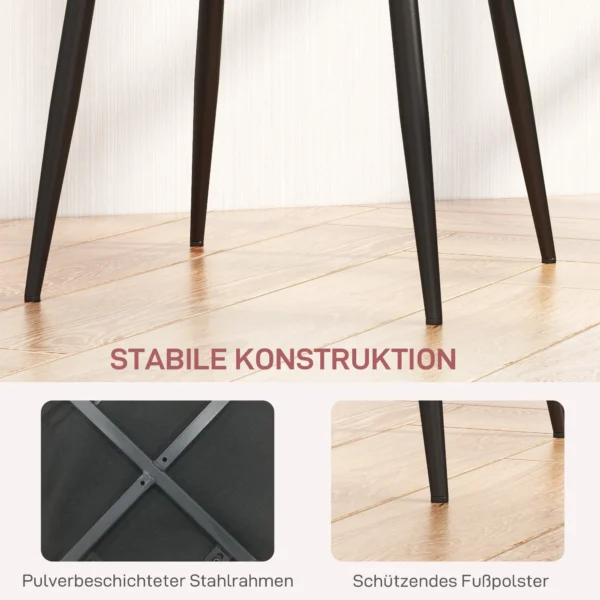 Eetkamerstoelen 4 delige set keukenstoel met rugleuning, fluweel look, fauteuil gestoffeerde stoel met stalen poten, stoelen, woonkamerstoel voor eettafel, roze 6