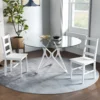 Eetkamerstoelen set van 2 houten keukenstoel met lattenrugleuning, antislip stoelen, woonkamerstoel voor eettafel, wit 2