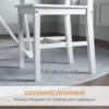 Eetkamerstoelen set van 2 houten keukenstoel met lattenrugleuning, antislip stoelen, woonkamerstoel voor eettafel, wit 7