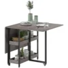 Eettafel opvouwbaar keukentafel voor 2 4 personen met 2 open planken, mobiele eetkamertafel klaptafel voor kleine ruimtes, eetkamer, keuken 133,4 x 80 x 75 cm grijs 1
