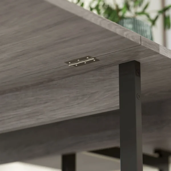 Eettafel opvouwbaar keukentafel voor 2 4 personen met 2 open planken, mobiele eetkamertafel klaptafel voor kleine ruimtes, eetkamer, keuken 133,4 x 80 x 75 cm grijs 10