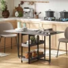 Eettafel opvouwbaar keukentafel voor 2 4 personen met 2 open planken, mobiele eetkamertafel klaptafel voor kleine ruimtes, eetkamer, keuken 133,4 x 80 x 75 cm grijs 2