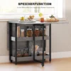 Eettafel opvouwbaar keukentafel voor 2 4 personen met 2 open planken, mobiele eetkamertafel klaptafel voor kleine ruimtes, eetkamer, keuken 133,4 x 80 x 75 cm grijs 6