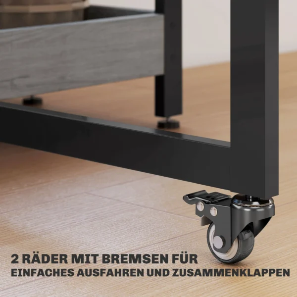 Eettafel opvouwbaar keukentafel voor 2 4 personen met 2 open planken, mobiele eetkamertafel klaptafel voor kleine ruimtes, eetkamer, keuken 133,4 x 80 x 75 cm grijs 7