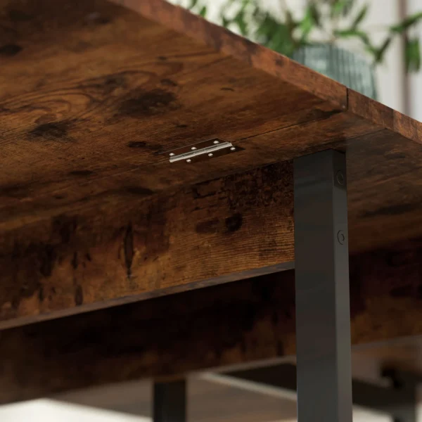 Eettafel opvouwbaar keukentafel voor 2 4 personen met 2 open planken, mobiele eetkamertafel klaptafel voor kleine ruimtes, eetkamer, keuken 133,4 x 80 x 75 cm rustiek bruin 10