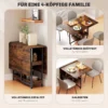 Eettafel opvouwbaar keukentafel voor 2 4 personen met 2 open planken, mobiele eetkamertafel klaptafel voor kleine ruimtes, eetkamer, keuken 133,4 x 80 x 75 cm rustiek bruin 5