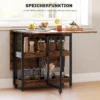 Eettafel opvouwbaar keukentafel voor 2 4 personen met 2 open planken, mobiele eetkamertafel klaptafel voor kleine ruimtes, eetkamer, keuken 133,4 x 80 x 75 cm rustiek bruin 6