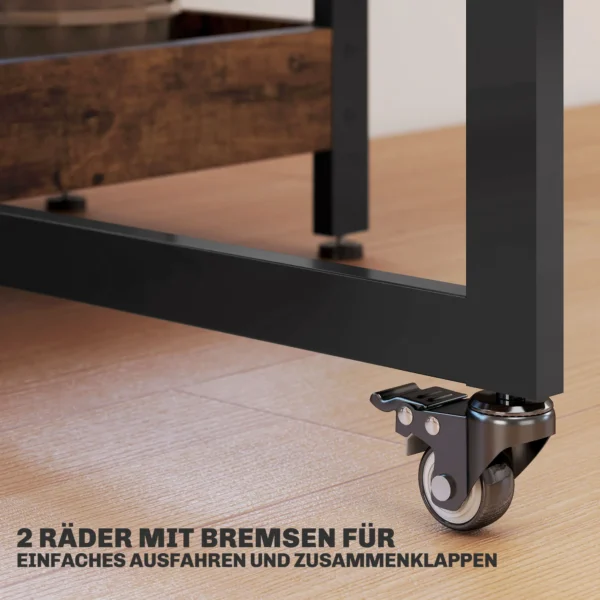 Eettafel opvouwbaar keukentafel voor 2 4 personen met 2 open planken, mobiele eetkamertafel klaptafel voor kleine ruimtes, eetkamer, keuken 133,4 x 80 x 75 cm rustiek bruin 7