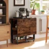 Eettafel opvouwbaar keukentafel voor 2 4 personen met 2 open planken, mobiele eetkamertafel klaptafel voor kleine ruimtes, eetkamer, keuken 133,4 x 80 x 75 cm rustiek bruin 8