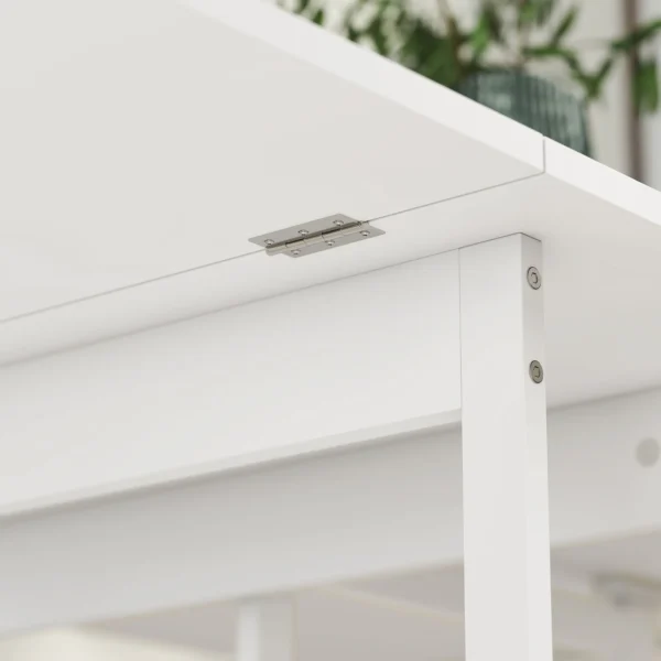 Eettafel opvouwbaar keukentafel voor 2 4 personen met 2 open planken, mobiele eetkamertafel klaptafel voor kleine ruimtes, eetkamer, keuken 133,4 x 80 x 75 cm wit 10