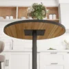 Eettafel, ronde keukentafel, moderne eetkamertafel met houtlook plaat voor 4 personen, koffietafel voor woonkamer, Ø70 x 76 cm, eik 10