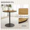 Eettafel, ronde keukentafel, moderne eetkamertafel met houtlook plaat voor 4 personen, koffietafel voor woonkamer, Ø70 x 76 cm, eik 6