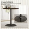 Eettafel, ronde keukentafel, moderne eetkamertafel met houtlook plaat voor 4 personen, koffietafel voor woonkamer, Ø70 x 76 cm, eik 7