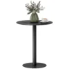 Eettafel, ronde keukentafel voor 2 personen, moderne eetkamertafel voor woonkamer, tuin, staal, Ø60 x 72 cm, zwart 1