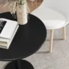 Eettafel, ronde keukentafel voor 2 personen, moderne eetkamertafel voor woonkamer, tuin, staal, Ø60 x 72 cm, zwart 10
