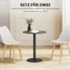 Eettafel, ronde keukentafel voor 2 personen, moderne eetkamertafel voor woonkamer, tuin, staal, Ø60 x 72 cm, zwart 5