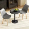 Eettafel, ronde keukentafel voor 2 personen, moderne eetkamertafel voor woonkamer, tuin, staal, Ø60 x 72 cm, zwart 7