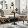 Eettafel, ronde keukentafel voor 2 personen, moderne eetkamertafel voor woonkamer, tuin, staal, Ø60 x 72 cm, zwart 8