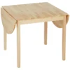 Eettafel van hout opvouwbaar keukentafel voor 6 personen met drop leaf design opklaptafel eetkamertafel voor kleine ruimtes, eetkamer, keuken 140 x 70 x 75 cm natuurhout 1