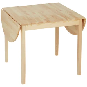 Eettafel van hout opvouwbaar keukentafel voor 6 personen met drop leaf design opklaptafel eetkamertafel voor kleine ruimtes, eetkamer, keuken 140 x 70 x 75 cm natuurhout 1