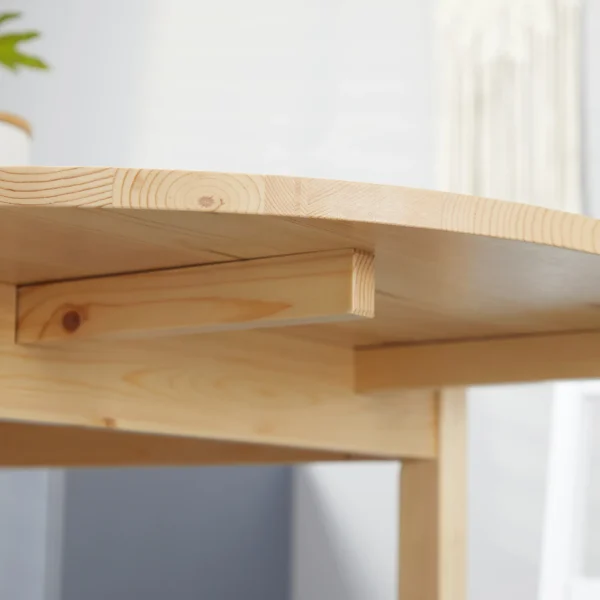 Eettafel van hout opvouwbaar keukentafel voor 6 personen met drop leaf design opklaptafel eetkamertafel voor kleine ruimtes, eetkamer, keuken 140 x 70 x 75 cm natuurhout 10