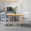 Eettafel van hout opvouwbaar keukentafel voor 6 personen met drop leaf design opklaptafel eetkamertafel voor kleine ruimtes, eetkamer, keuken 140 x 70 x 75 cm natuurhout 5