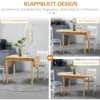 Eettafel van hout opvouwbaar keukentafel voor 6 personen met drop leaf design opklaptafel eetkamertafel voor kleine ruimtes, eetkamer, keuken 140 x 70 x 75 cm natuurhout 6