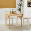 Eettafel van hout opvouwbaar keukentafel voor 6 personen met drop leaf design opklaptafel eetkamertafel voor kleine ruimtes, eetkamer, keuken 140 x 70 x 75 cm natuurhout 8