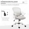 Ergonomische mesh bureaustoel, in hoogte verstelbare draaistoel met linnenlook, computerstoel voor kantoor, grijs 4
