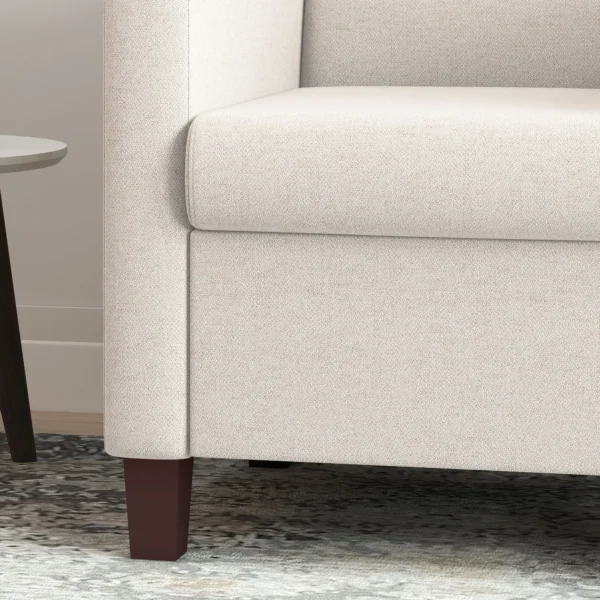 Fauteuil loungefauteuil met armleuningen, gestoffeerde fauteuil met linnenlook, relaxfauteuil leesfauteuil voor woonkamer, slaapkamer, crèmewit 10