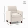 Fauteuil loungefauteuil met armleuningen, gestoffeerde fauteuil met linnenlook, relaxfauteuil leesfauteuil voor woonkamer, slaapkamer, crèmewit 4