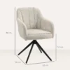 Fauteuil woonkamer draaibare loungefauteuil gestoffeerde getufte relaxfauteuil met stalen poten, velours look gestoffeerde stoel make up stoel voor slaapkamer beige 4