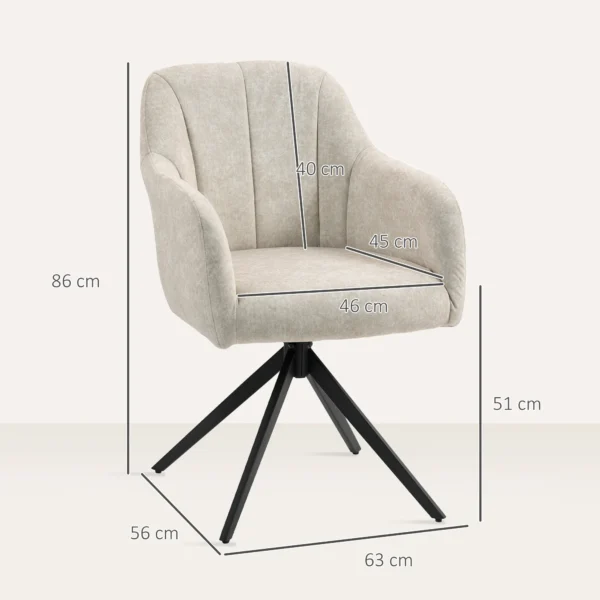 Fauteuil woonkamer draaibare loungefauteuil gestoffeerde getufte relaxfauteuil met stalen poten, velours look gestoffeerde stoel make up stoel voor slaapkamer beige 4