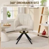Fauteuil woonkamer draaibare loungefauteuil gestoffeerde getufte relaxfauteuil met stalen poten, velours look gestoffeerde stoel make up stoel voor slaapkamer beige 6