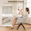 Fauteuil woonkamer draaibare loungefauteuil gestoffeerde getufte relaxfauteuil met stalen poten, velours look gestoffeerde stoel make up stoel voor slaapkamer beige 7