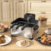 Friteuse met 5l capaciteit, instelbare temperatuur & timer, olie friteuse met afneembare olie container, kijkvenster, oververhittingsbeveiliging, 2000 w roestvrij staal zilver 10