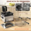 Friteuse met 5l capaciteit, instelbare temperatuur & timer, olie friteuse met afneembare olie container, kijkvenster, oververhittingsbeveiliging, 2000 w roestvrij staal zilver 8