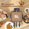 Friteuse met 5l capaciteit, instelbare temperatuur & timer, olie friteuse met afneembare olie container, kijkvenster, oververhittingsbeveiliging, 2000 w roestvrij staal zilver 9