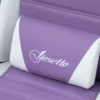 Gaming stoel ergonomische gamer stoel met lendensteun, voetensteun, gaming fauteuil met konijnenoren, hoofdkussen, bureaustoel met verstelbare rugleuning ligfunctie paars 10